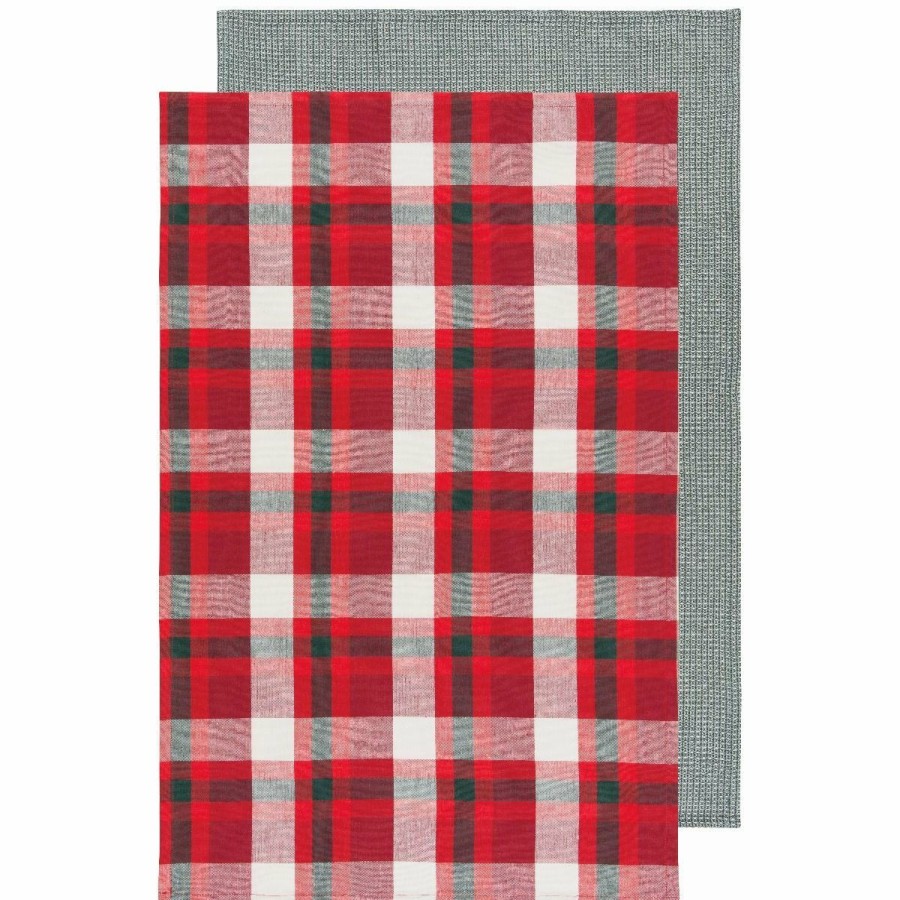 Glassware & Tabletop * | Danica Brands Now Designs By Danica Second Spin 18 X 28 Dishtowels (Set Of 2) | Tannenbaum Plaid