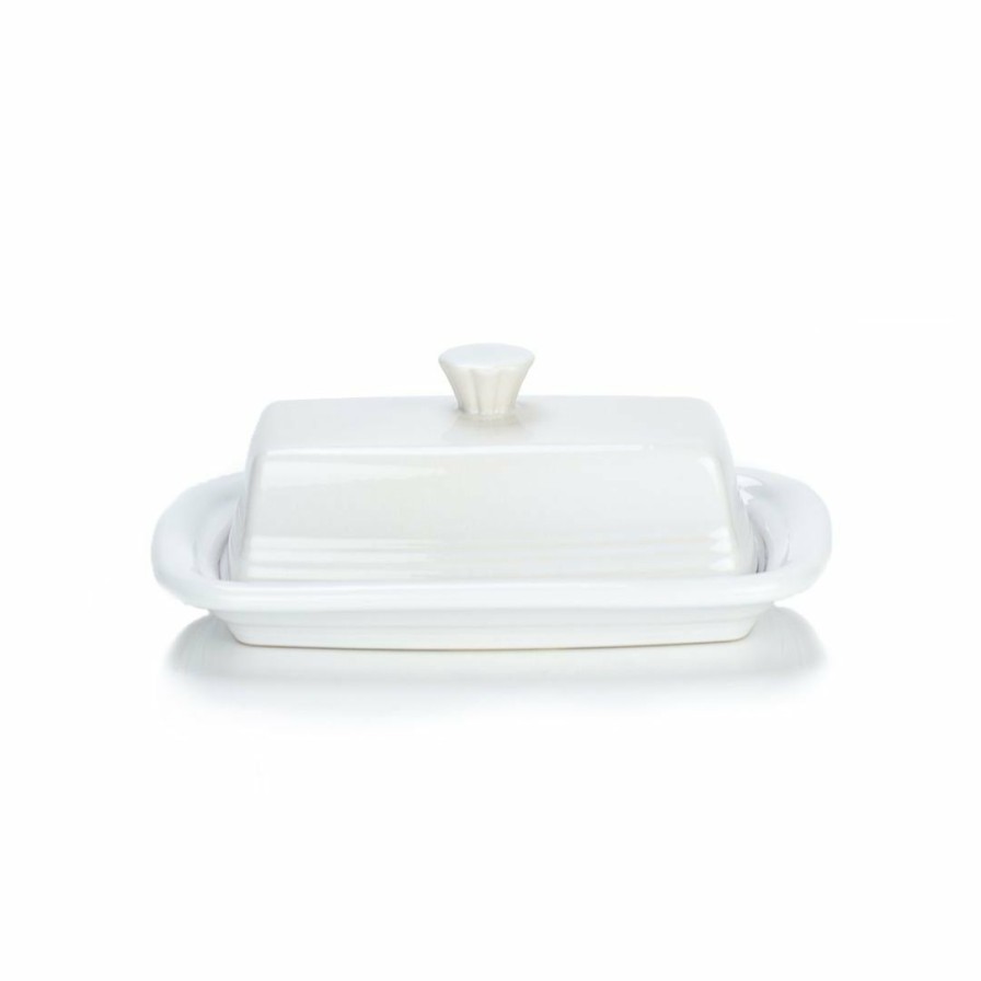 Glassware & Tabletop * | Fiesta Extra Large Covered Butter Dish | White