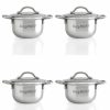 Kitchen * | Berghoff Covered Mini 4-Piece Pots Set Silver-Tone