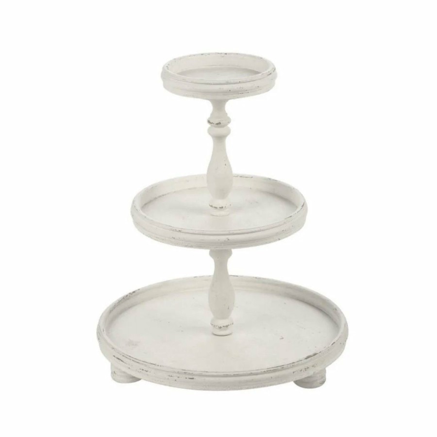 Glassware & Tabletop * | Tripar International 3-Tier Wooden Display Stand | Cream