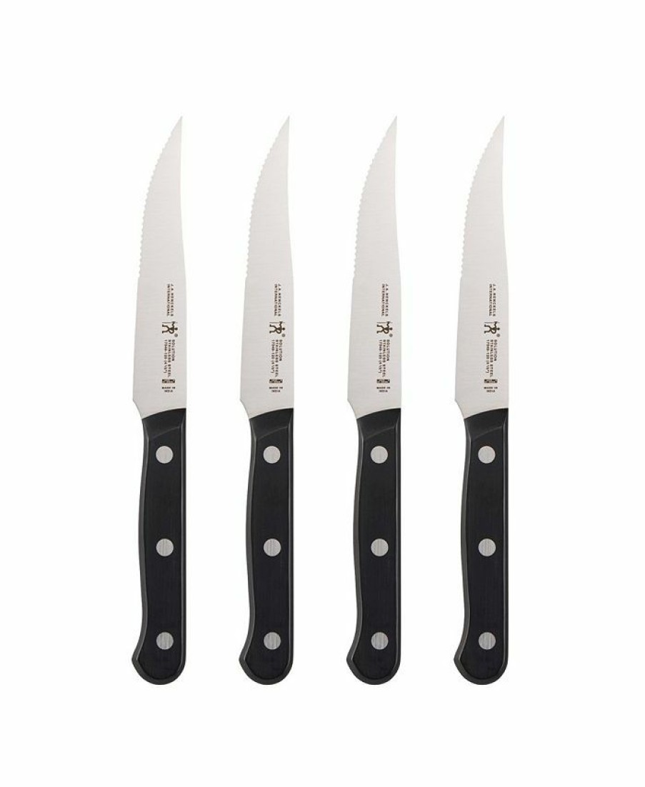 Kitchen * | J.A. Henckels International Solution 4-Pc. Steak Knife Set Black