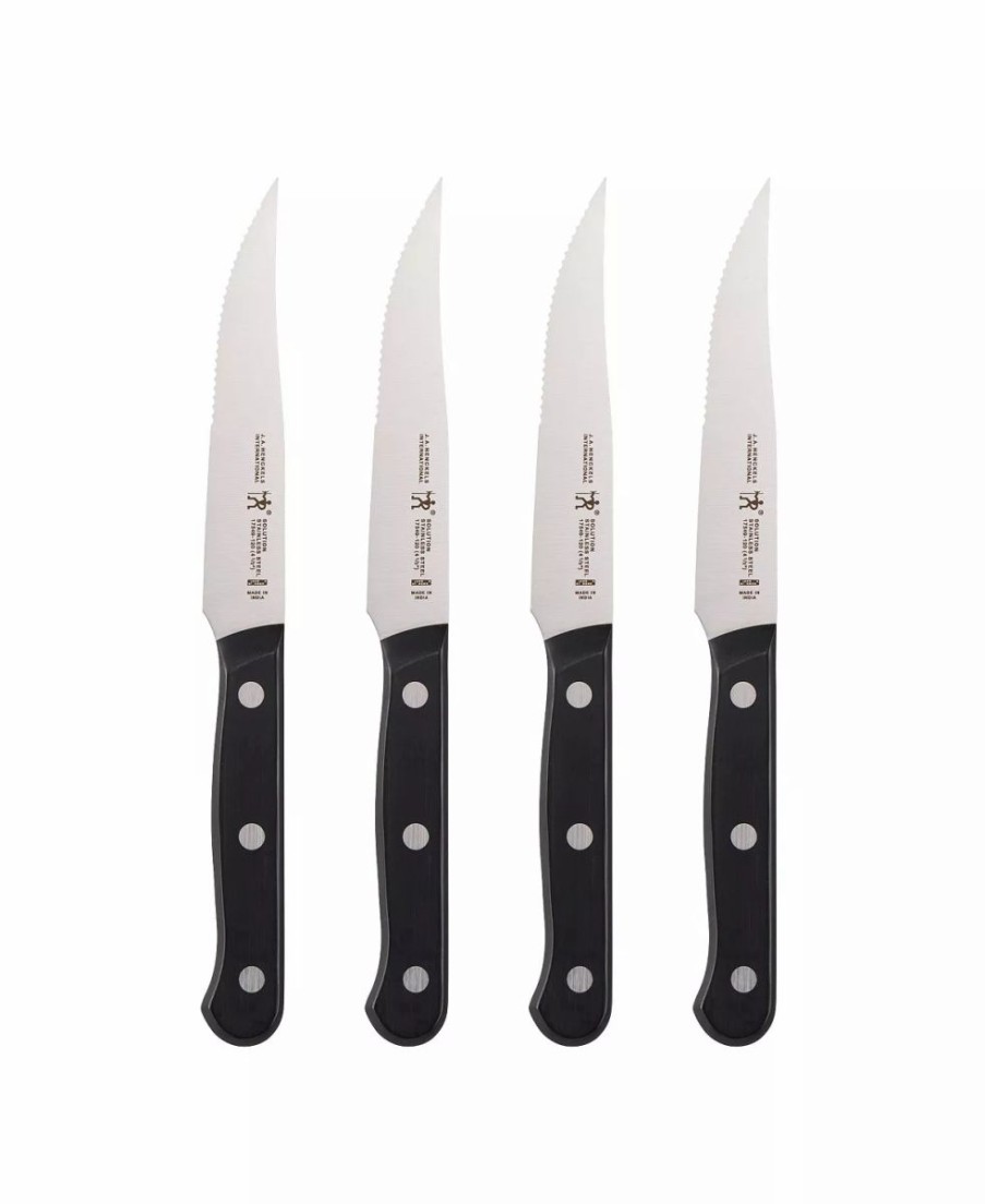 Kitchen * | J.A. Henckels International Solution 4-Pc. Steak Knife Set Black