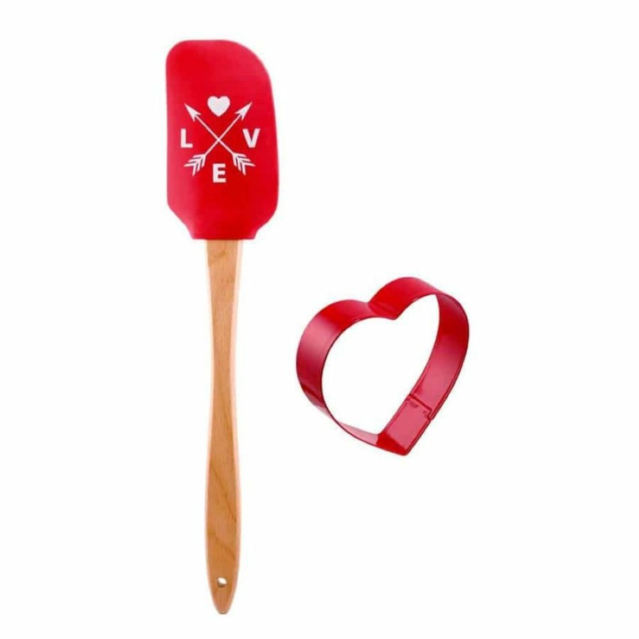 Cooks' Tools * | R&M International More Than Baking Love Spatula With Cookie Cutter