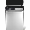 Kitchen * | Simplehuman Ainless Steel 48 Liter Fingerprint Proof Touch Bar Dual Recycler Trash Can Brushed St