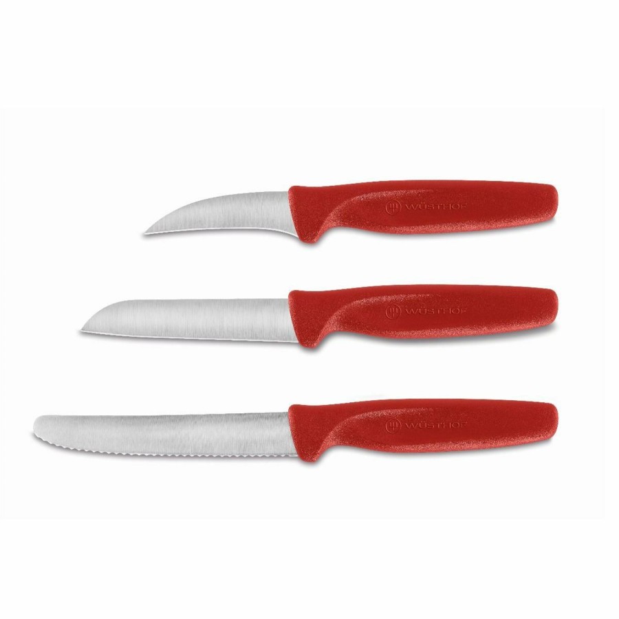 Knives * | Wusthof Cutlery Wusthof Create 3-Piece Paring Knife Set | Red