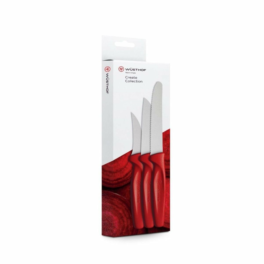 Knives * | Wusthof Cutlery Wusthof Create 3-Piece Paring Knife Set | Red