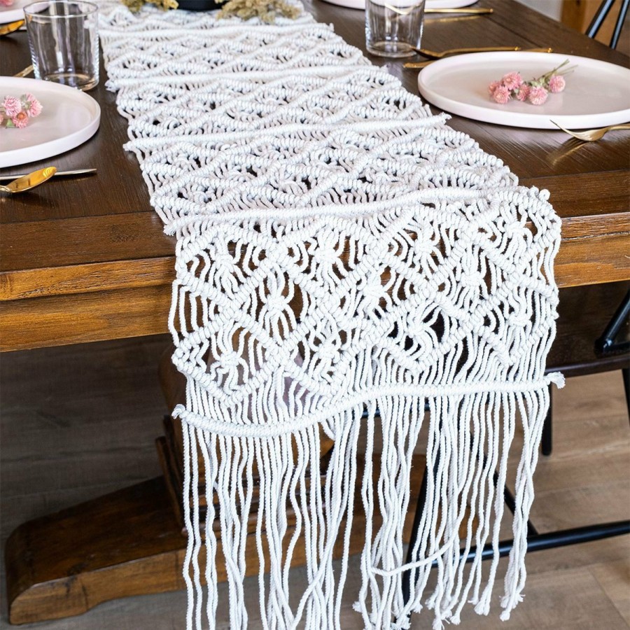 Glassware & Tabletop * | Everything Kitchens 13 X 86 Macrame Table Runner | Blythe