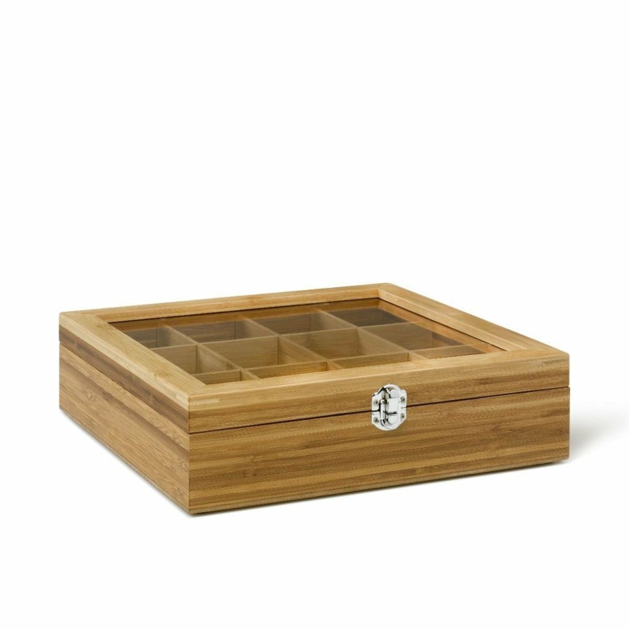 Cooks' Tools * | Bredemeijer Natural Bamboo Teabox | 12 Compartments