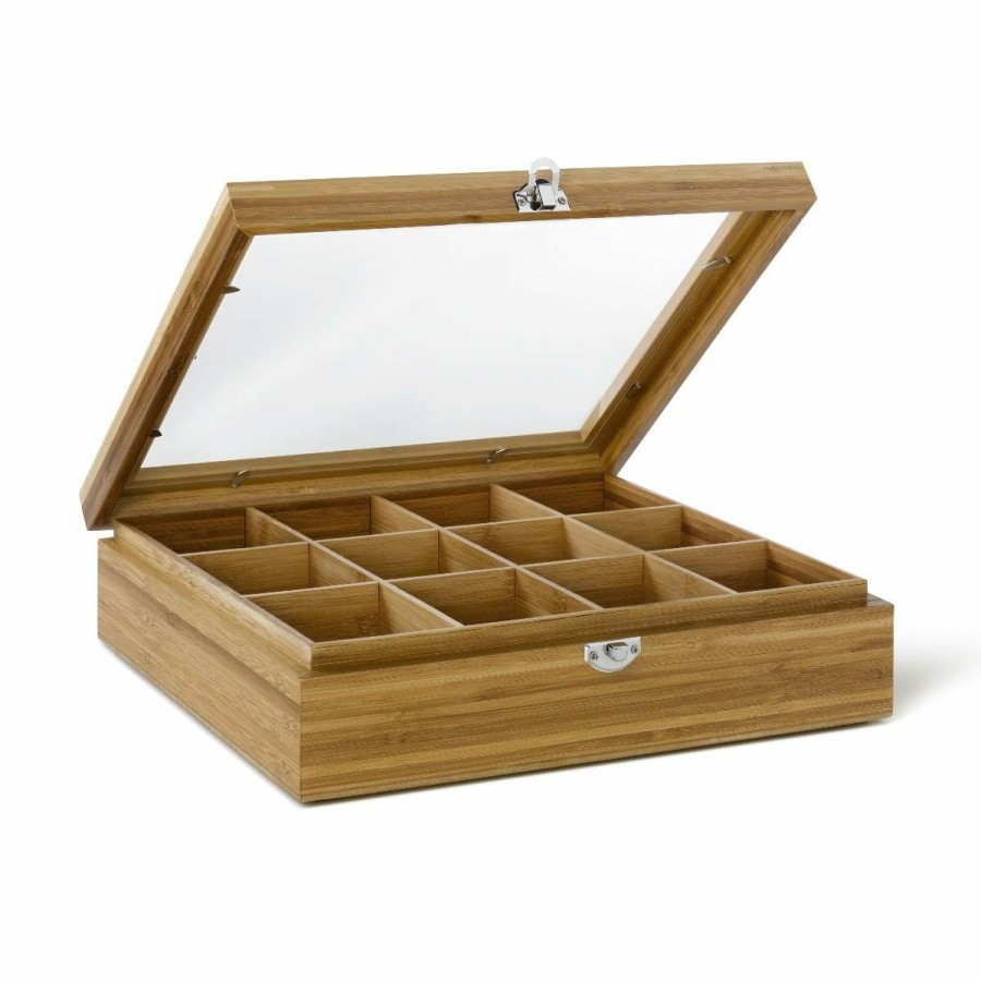 Cooks' Tools * | Bredemeijer Natural Bamboo Teabox | 12 Compartments