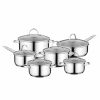 Kitchen * | Berghoff Essentials Comfort Cookware Set, 12 Pieces Silver-Tone