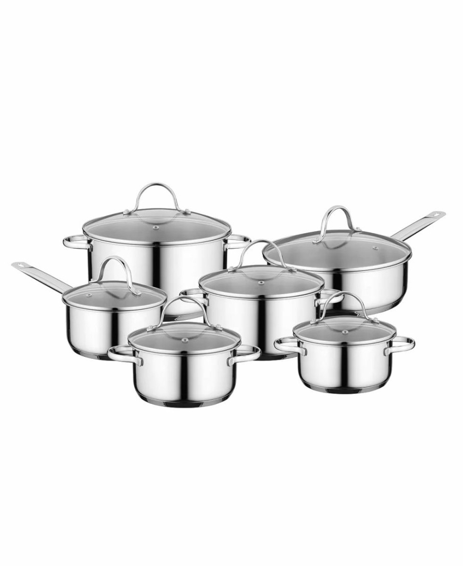 Kitchen * | Berghoff Essentials Comfort Cookware Set, 12 Pieces Silver-Tone