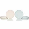 Glassware & Tabletop * | Everything Kitchens Modern Flat 8-Piece Dinner Plate Set | Soft Pink & Stone Gray