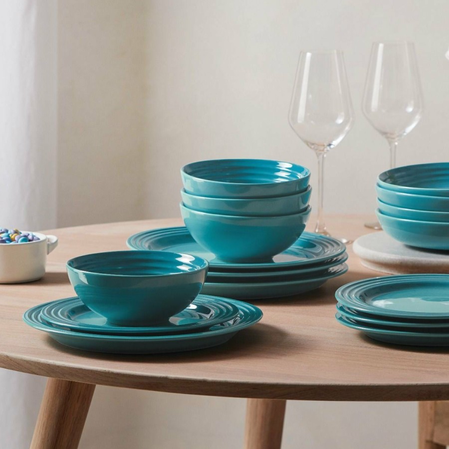 Glassware & Tabletop * | Le Creuset 10.5 Dinner Plates Set Of 4 | Caribbean Blue