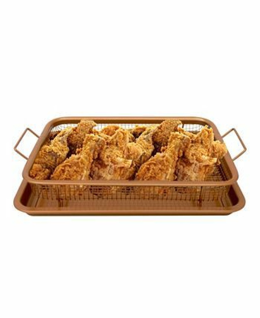 Kitchen * | Gotham Steel 14 X 12 Non-Stick Ti-Ceramic Heat Circulating Crisper Tray Copper