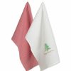 Kitchen * | Design Imports Check Merry Christmas Dishtowel Set Red