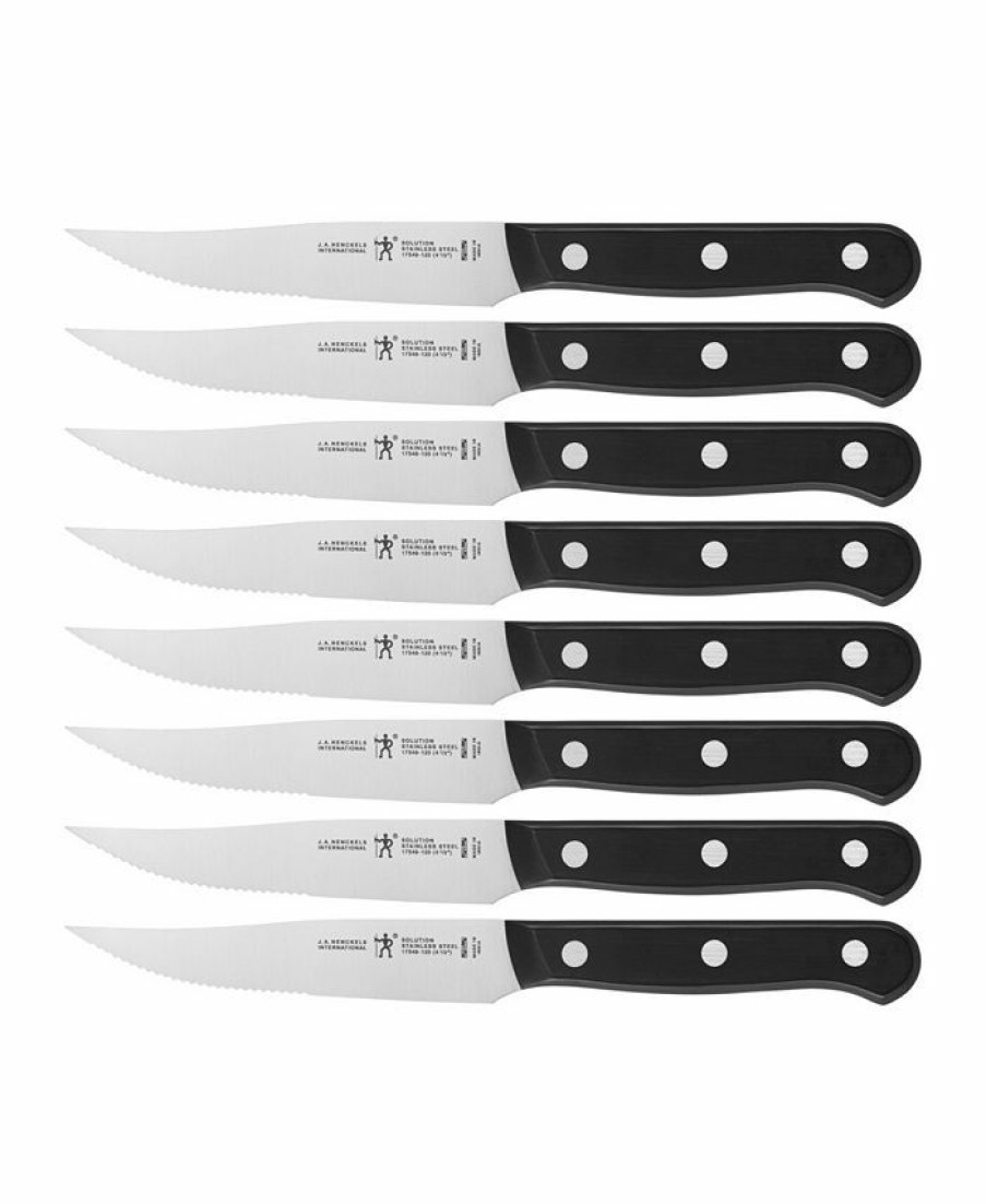 Kitchen * | J.A. Henckels Solution 8 Piece Steak Knife Set Black