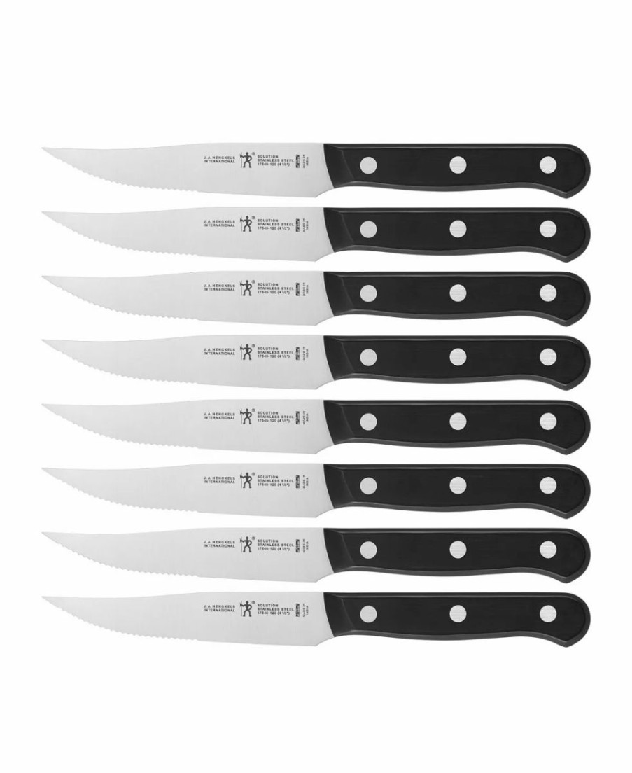 Kitchen * | J.A. Henckels Solution 8 Piece Steak Knife Set Black