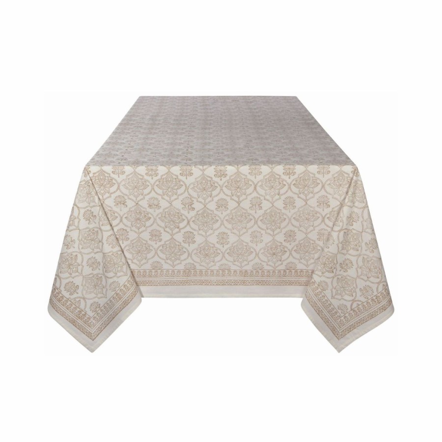 Glassware & Tabletop * | Danica Brands Danica Heirloom 60 X 90 Block Print Tablecloth | Lotus