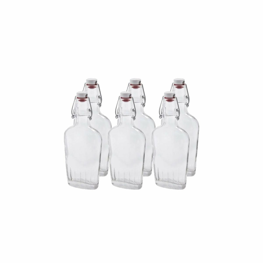 Glassware & Tabletop * | Bormioli Rocco 8.5Oz Swing Top Glass Flasks | 6-Pack