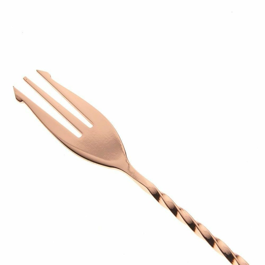 Glassware & Tabletop * | Mercer Barfly 19.6 Bar Spoon With Fork | Copper Plated