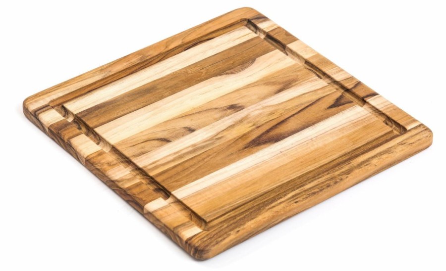 Knives * | Teakhaus Edge Grain Cutting/Serving Board + Juice Canal (Square) | 11.75 X 11.75 X 0.5