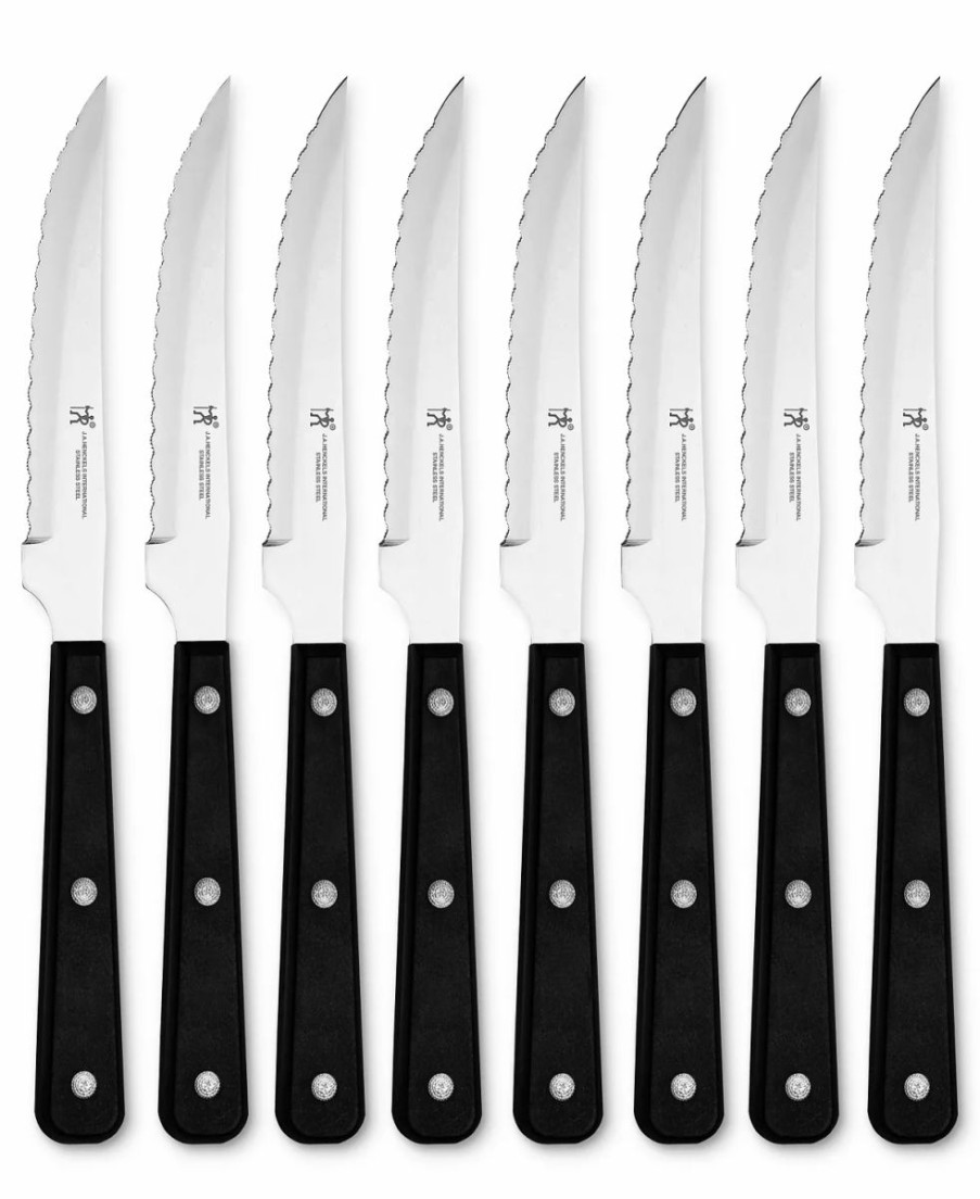 Kitchen * | J.A. Henckels International Eversharp Steak Knives, 8 Piece Set Black