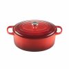 Kitchen * | Le Creuset 9.5-Qt. Signature Enameled Cast Iron Oval Dutch Oven Cerise