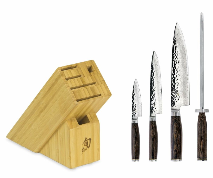 Knives * | Shun Cutlery Shun Premier 5-Piece Starter Block Set