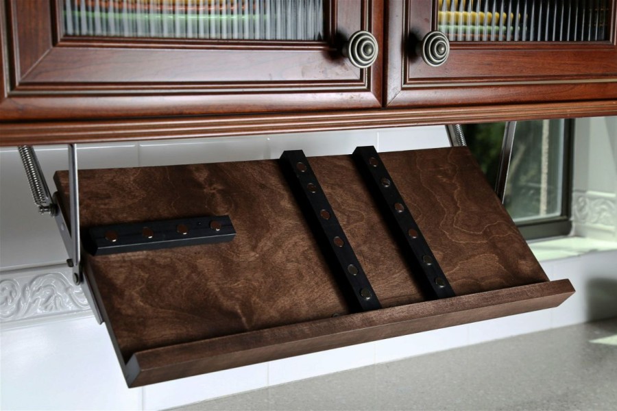 Knives * | Drop Block Under Cabinet Knife Storage Rack Small, Walnut