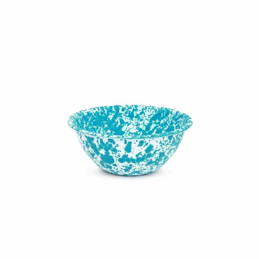 Glassware & Tabletop * | Crow Canyon Home Crow Canyon Enameled 2-Quart Serving Bowl Turquoise Marble