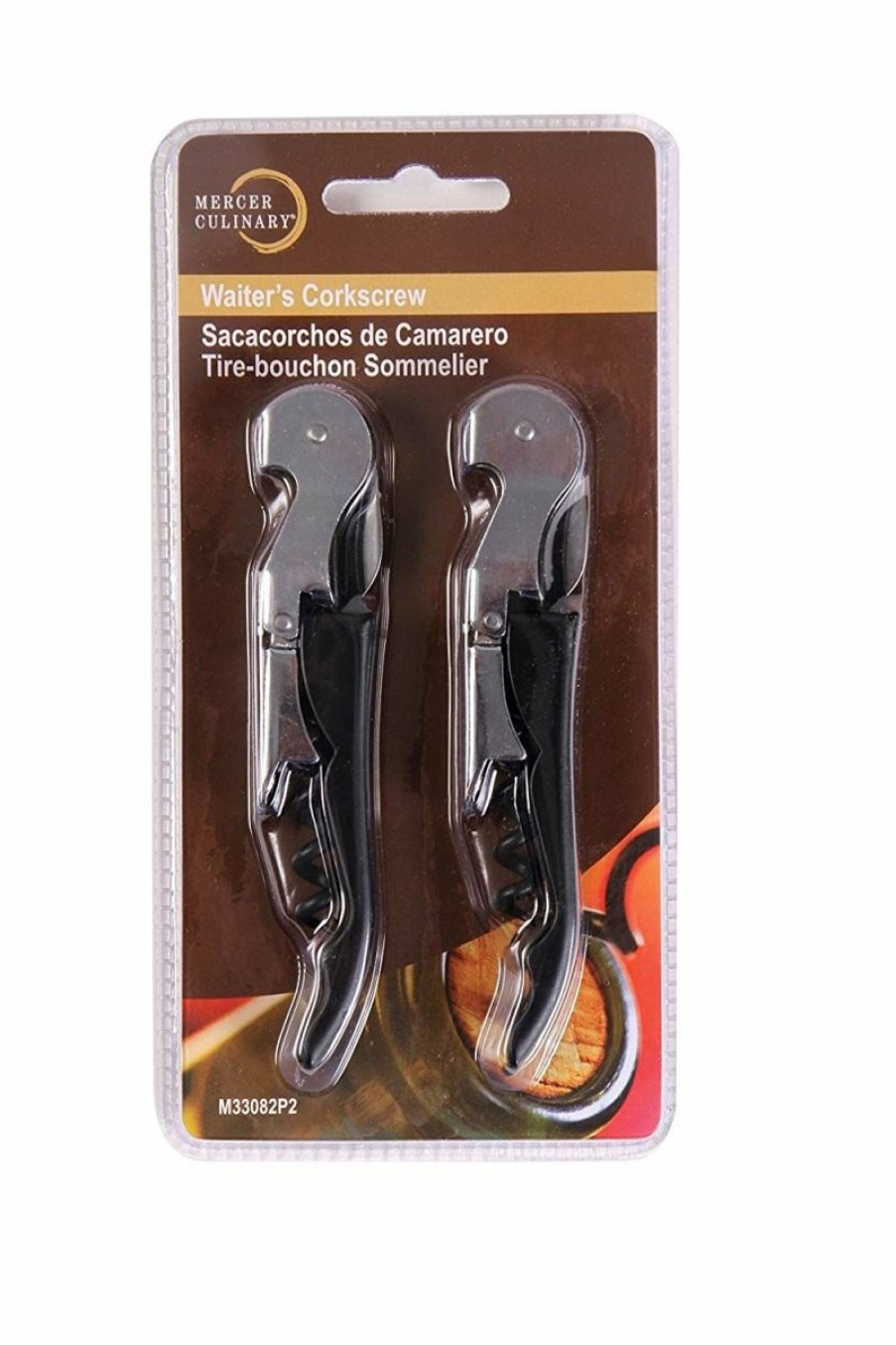 Glassware & Tabletop * | Mercer Culinary 2-Piece Black Waiter'S Corkscrew Pack