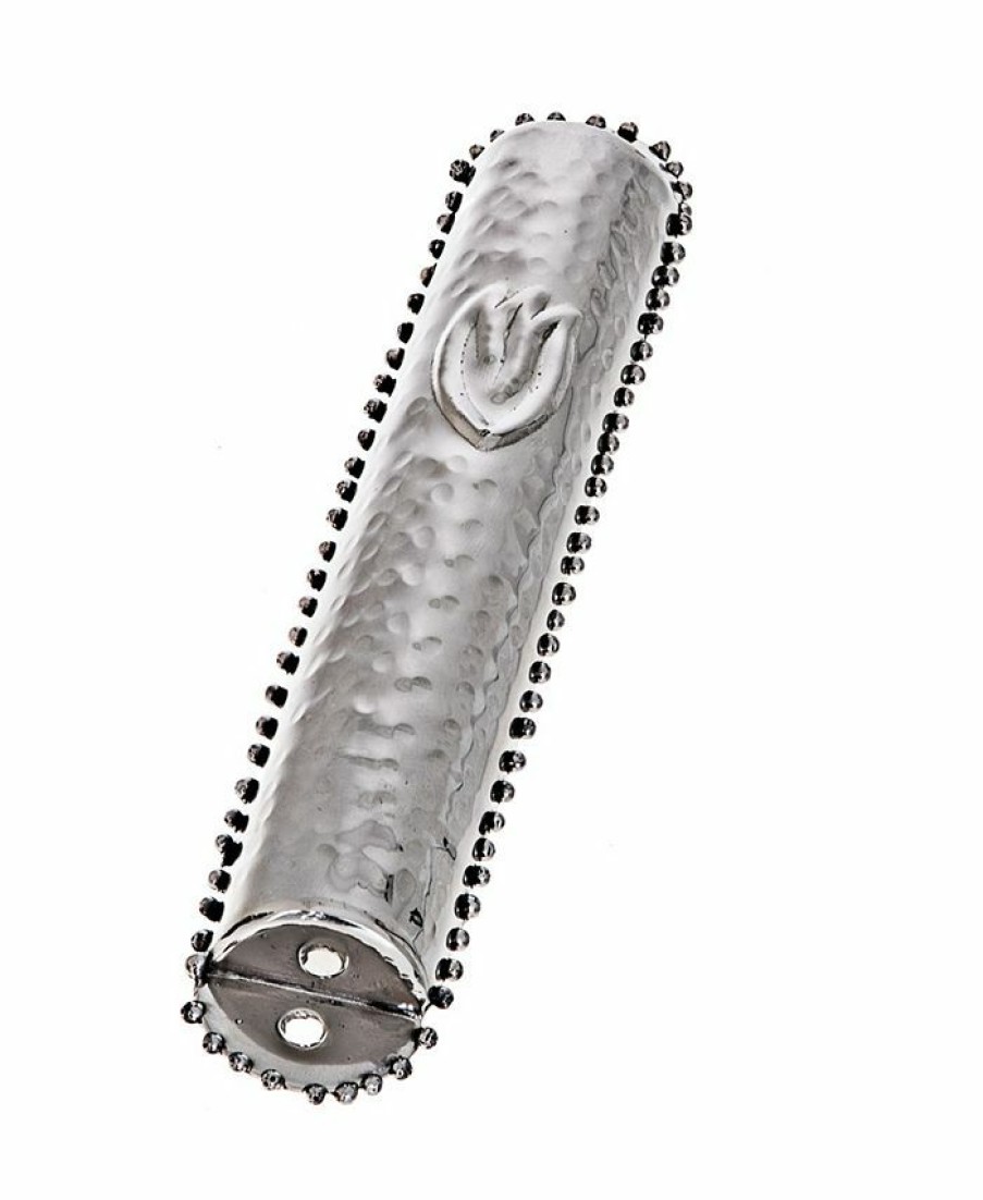 Misc_Gifts * | Classic Touch Mezuzah With Beaded Design Silver - Tone