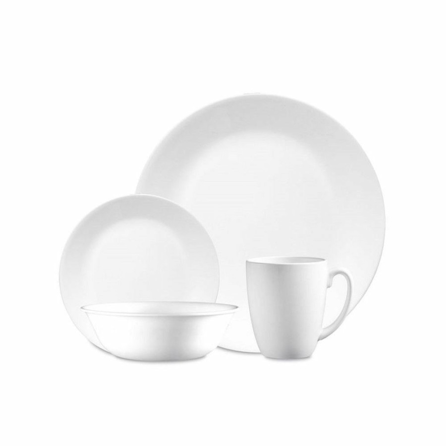 Glassware & Tabletop * | Corelle Livingware 16-Piece Dinnerware Set | Winter Frost White