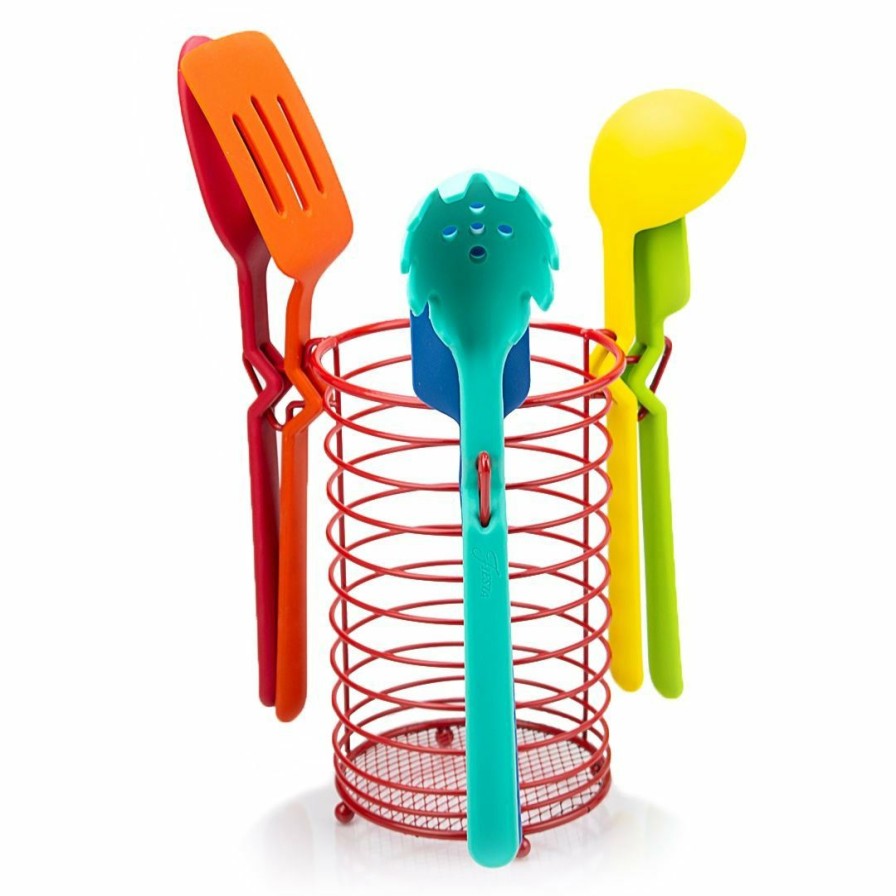 Cooks' Tools * | Fiesta Utensil Set | 7-Piece With Caddy (Silicone)