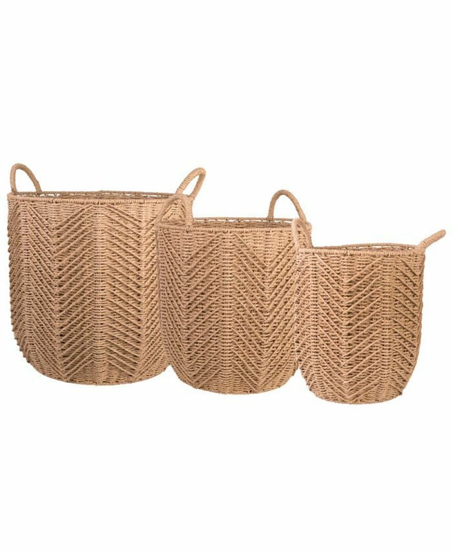 Misc_Gifts * | Home Essentials Zel Round Small Basket Natural