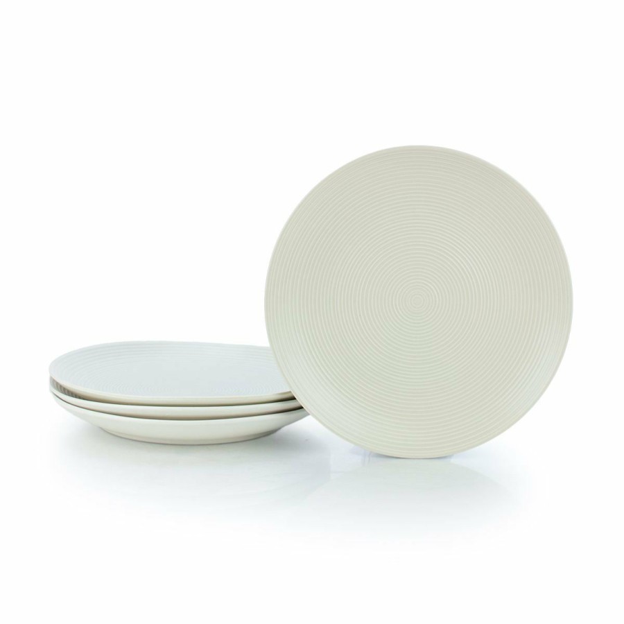 Glassware & Tabletop * | Everything Kitchens Modern Colorful Neutrals Rippled 10.5 Dinner Plates (Set Of 4) Matte | Beige