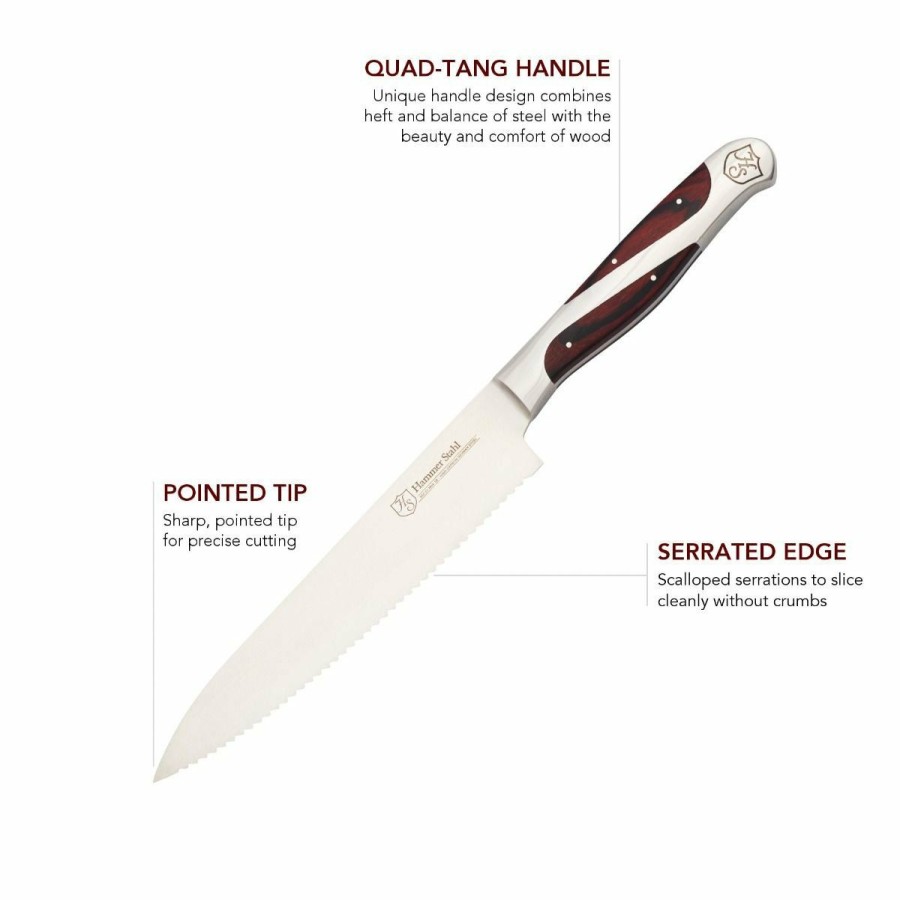 Knives * | Hammer Stahl Cutlery 6 Serrated Utility Knife