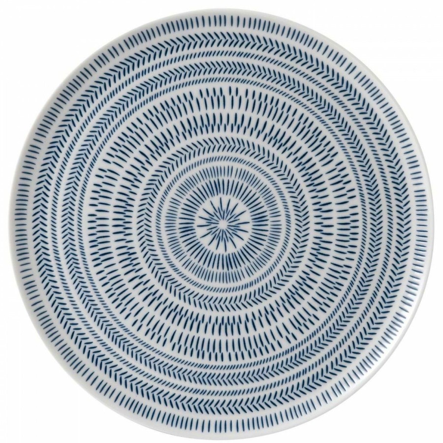 Glassware & Tabletop * | Ellen Degeneres Crafted By Royal Doulton Cobalt Blue Chevron Serving Platter 12.5