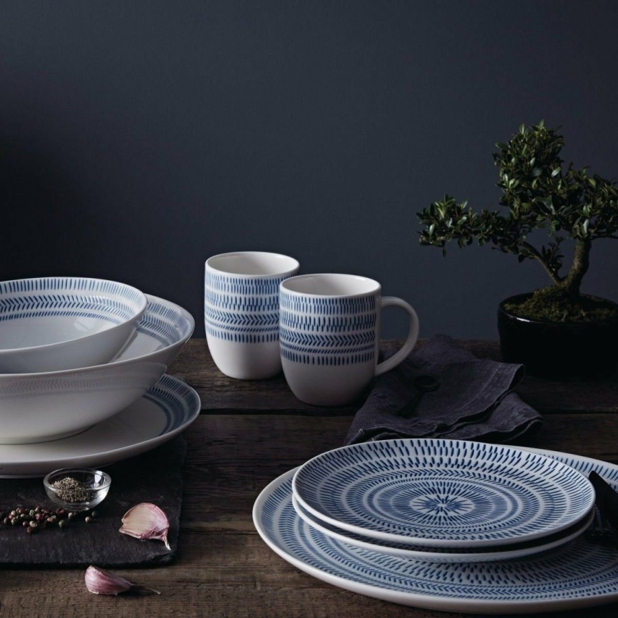 Glassware & Tabletop * | Ellen Degeneres Crafted By Royal Doulton Cobalt Blue Chevron Serving Platter 12.5