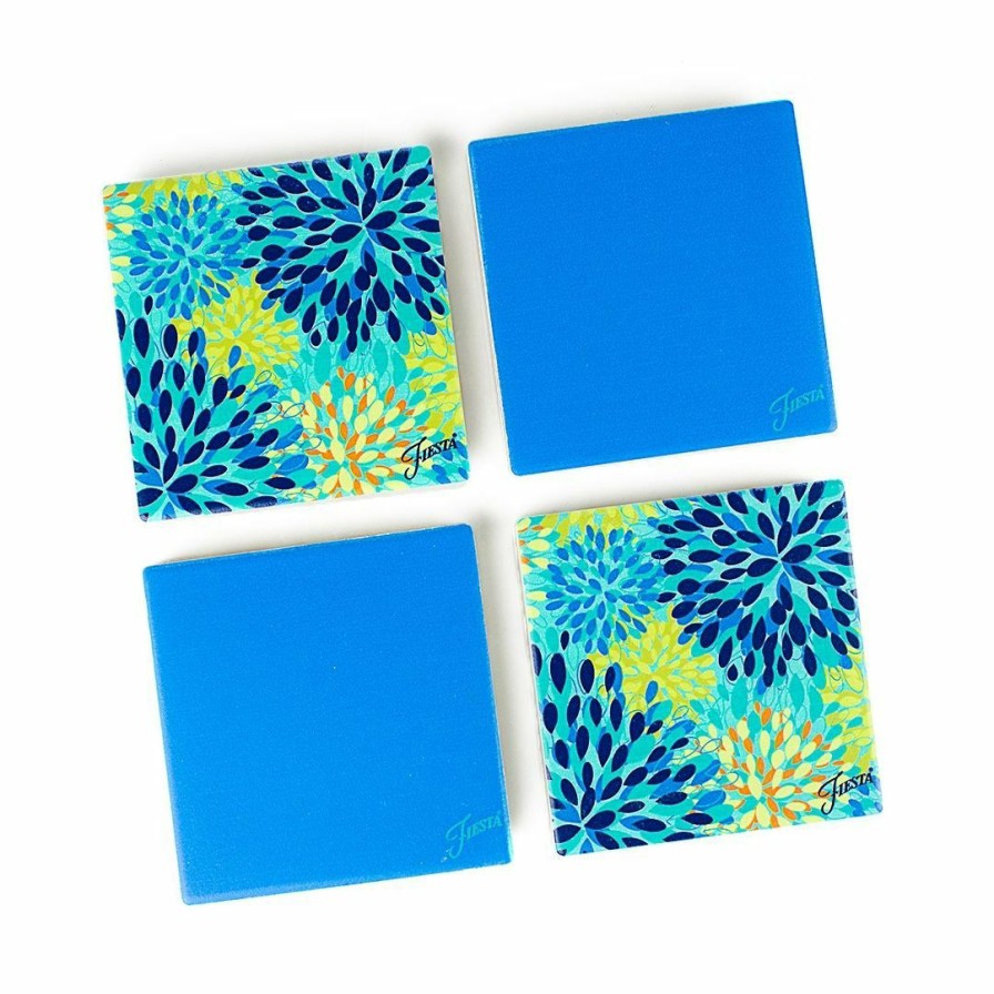 Glassware & Tabletop * | Fiesta Coaster Set | 4-Piece (Cool Blue Calypso)