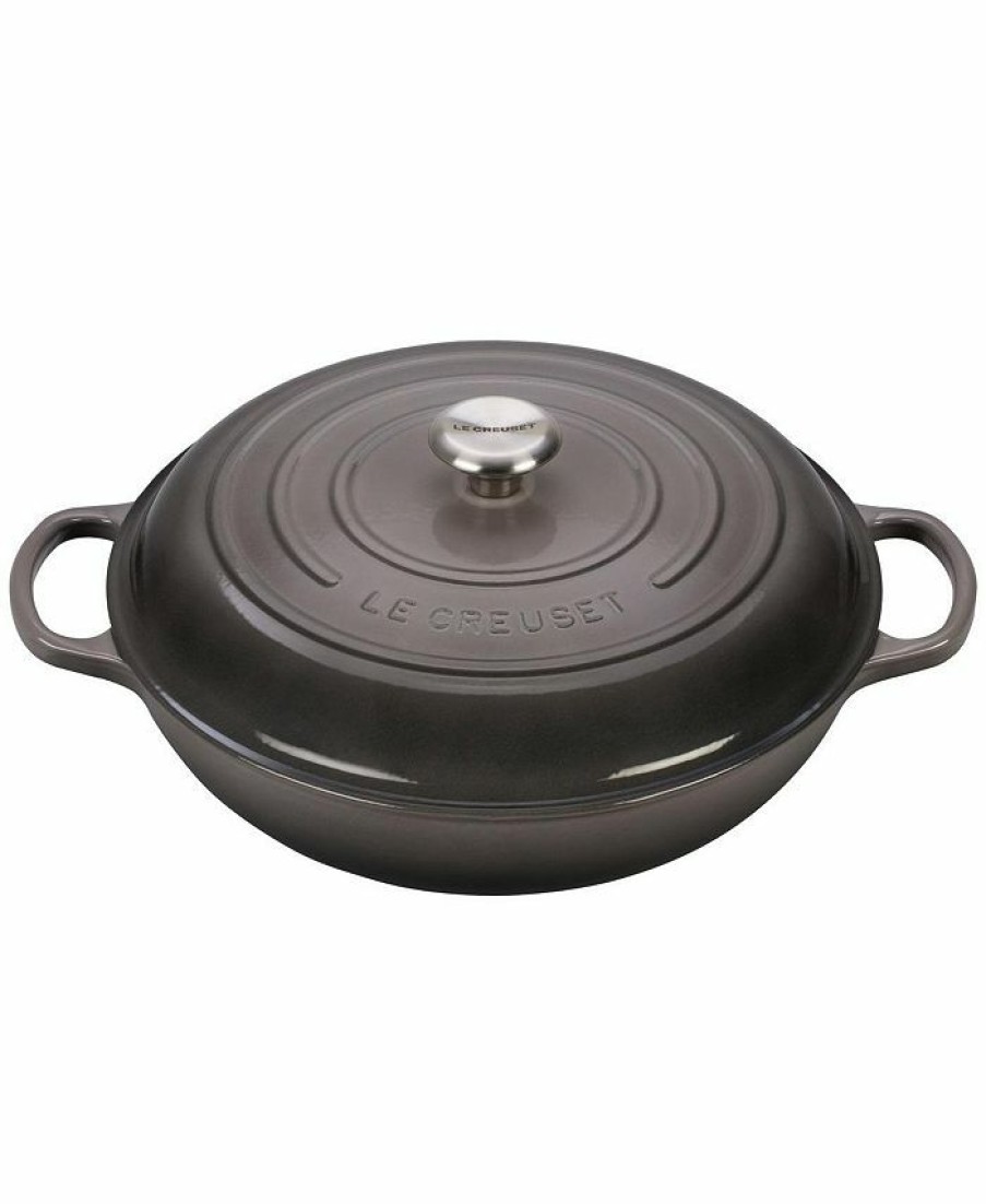 Kitchen * | Le Creuset Signature Enameled Cast Iron 5 Qt. Braiser Oyster