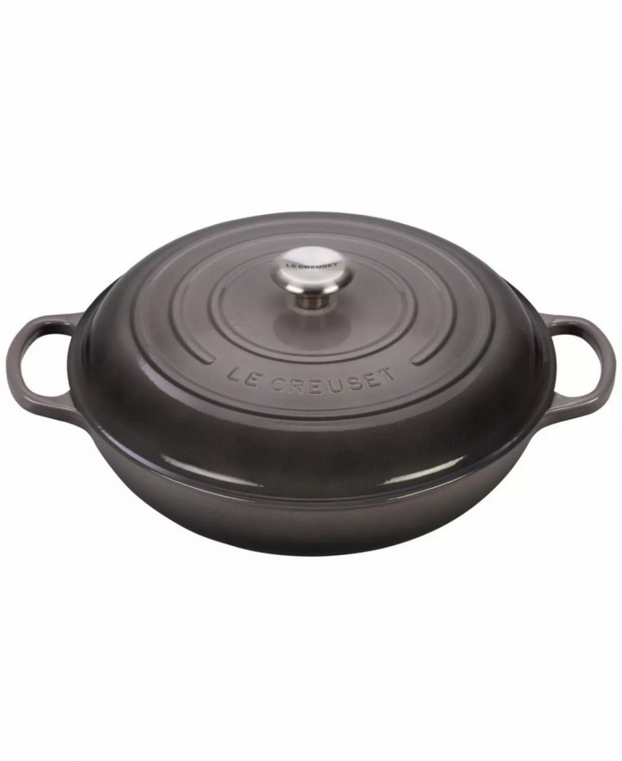 Kitchen * | Le Creuset Signature Enameled Cast Iron 5 Qt. Braiser Oyster