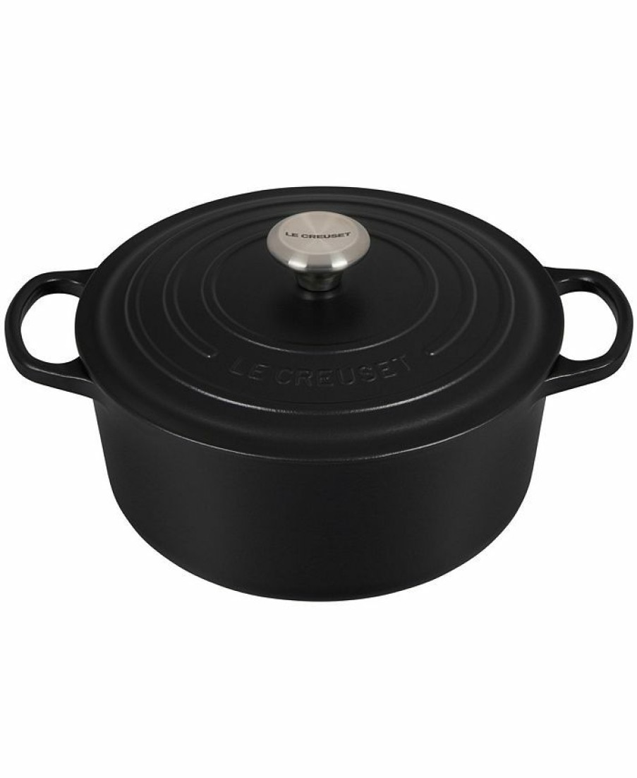 Kitchen * | Le Creuset Signature Enameled Cast Iron 5.5 Qt. Round French Oven Licorice