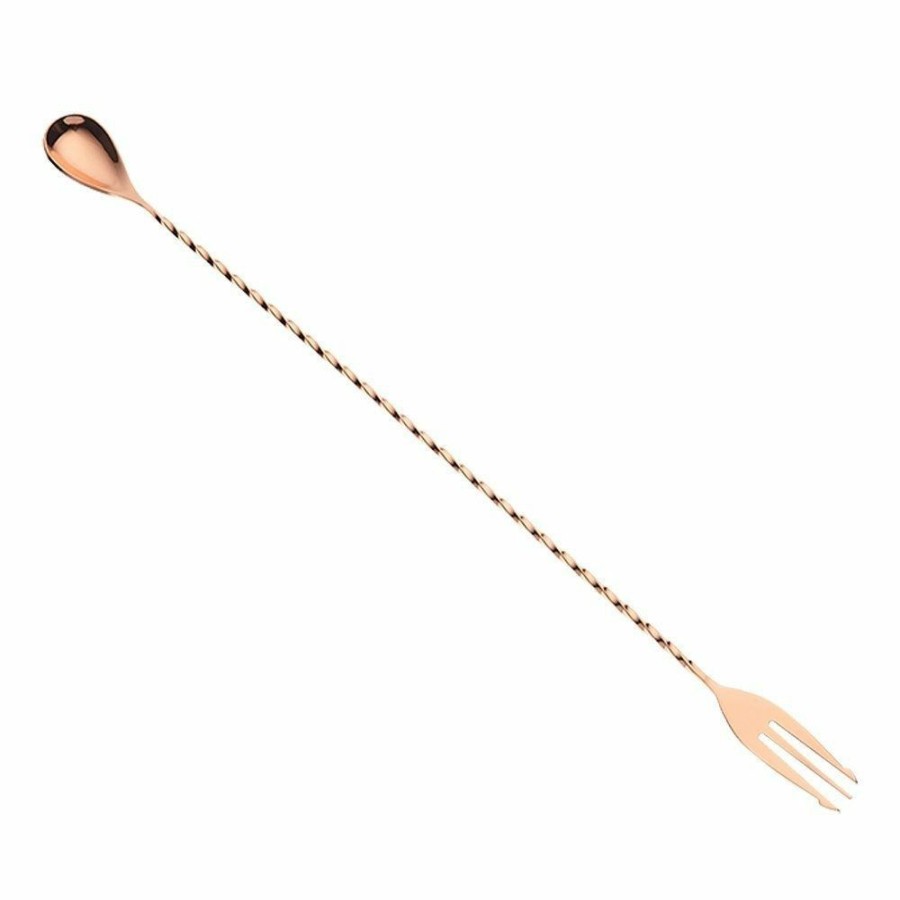 Glassware & Tabletop * | Mercer Barfly 12.4 Bar Spoon With Fork | Copper Plated