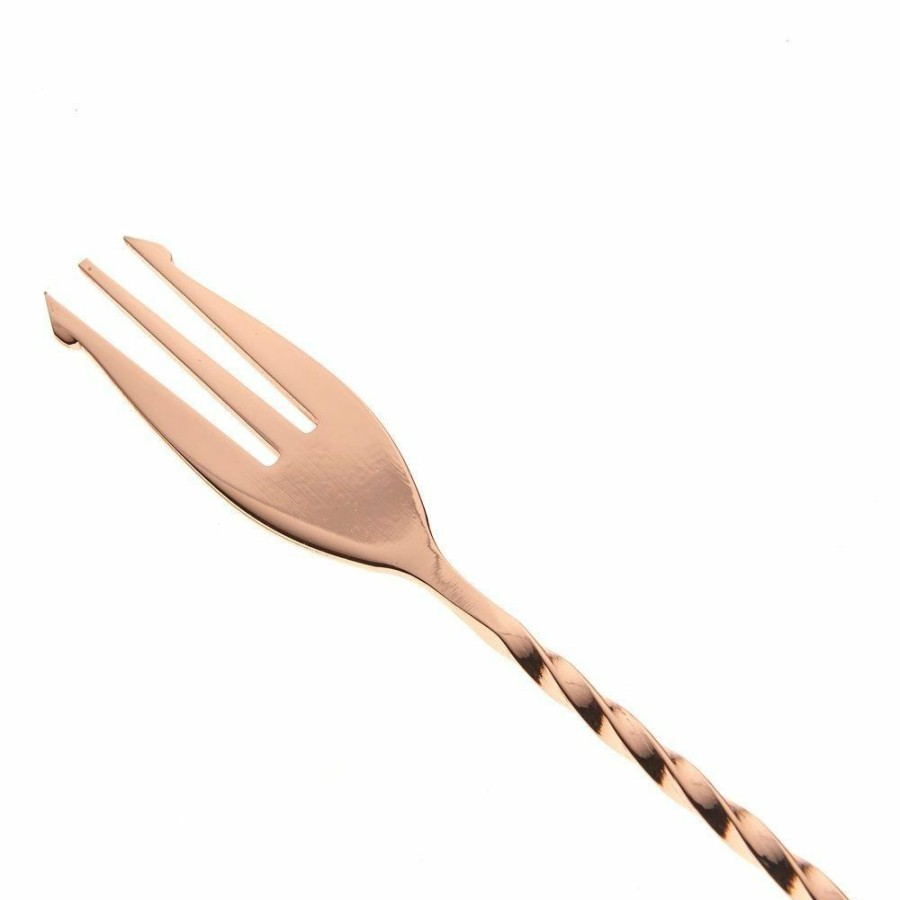 Glassware & Tabletop * | Mercer Barfly 12.4 Bar Spoon With Fork | Copper Plated