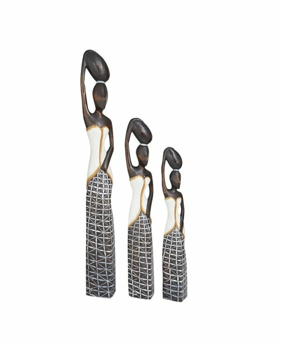 Misc_Gifts * | Rosemary Lane Albizia Bohemian Sculpture, Set Of 3 Gold-Tone