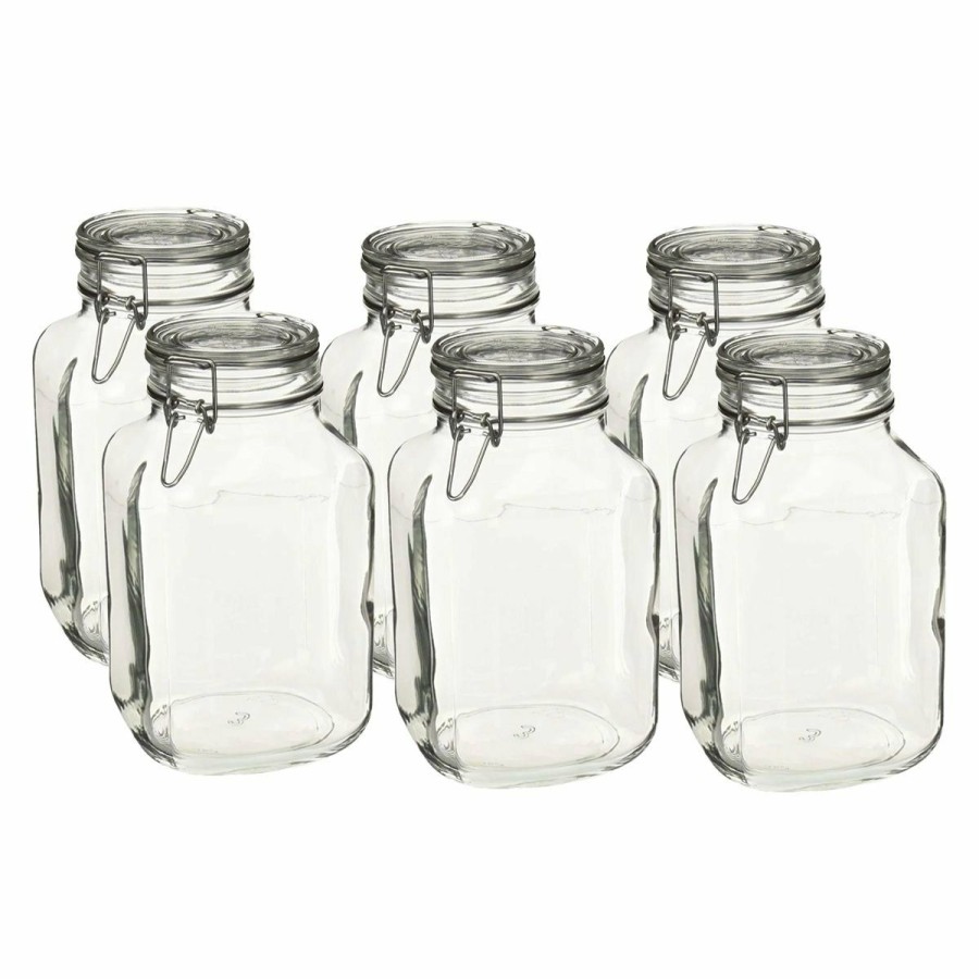 Glassware & Tabletop * | Bormioli Rocco 3L Swing Top Glass Fido Glass Jars | 6-Pack