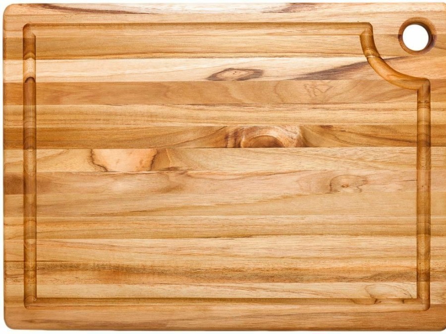 Knives * | Teakhaus Edge Grain Carving Board W/Corner Hole + Juice Canal (Rectangle) | 16 X 12 X 0.75