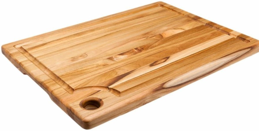 Knives * | Teakhaus Edge Grain Carving Board W/Corner Hole + Juice Canal (Rectangle) | 16 X 12 X 0.75