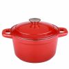 Kitchen * | Berghoff Neo 7 Qt. Cast Iron Round Cove Dutch Oven Red